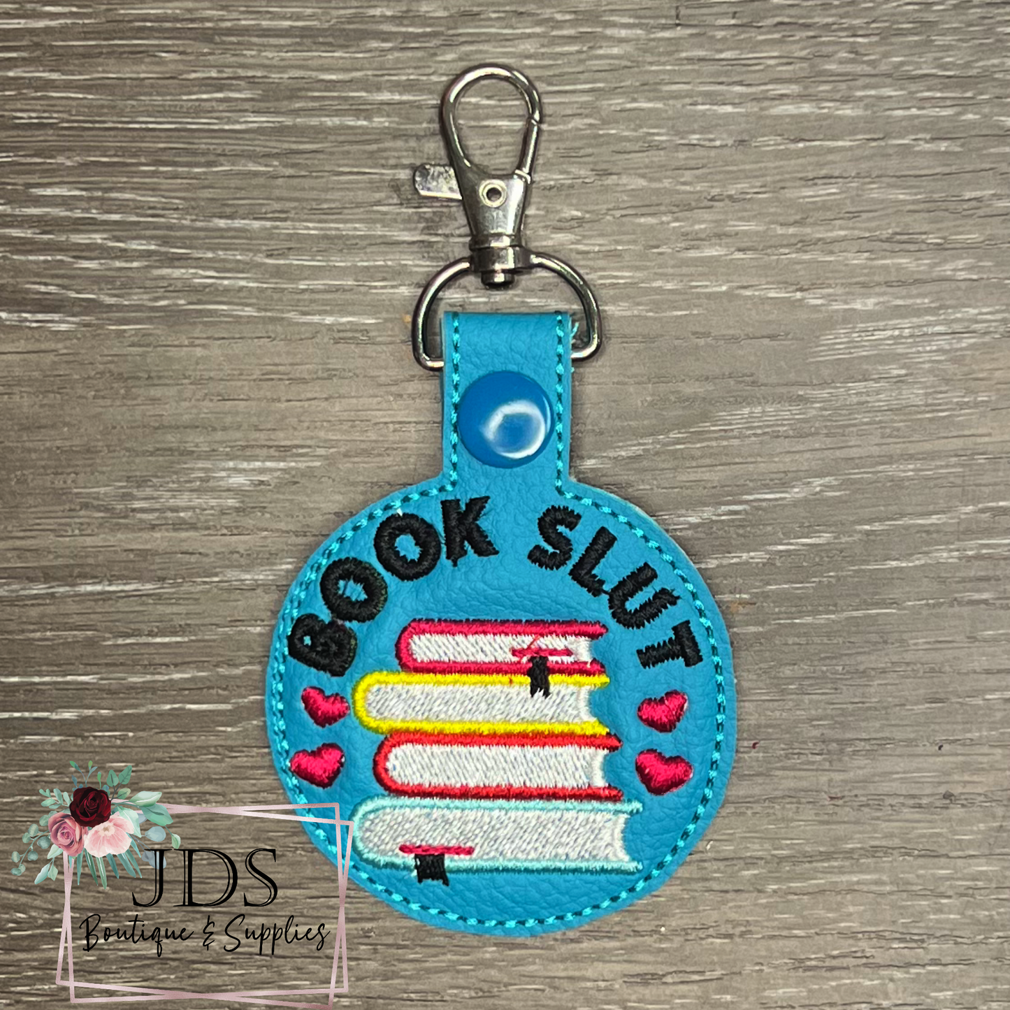 Embroidered Book Slut Keychain