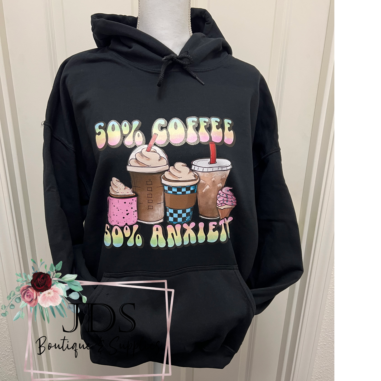 CS 50% Coffee 50% Anxiety Hoodie - Tshirt