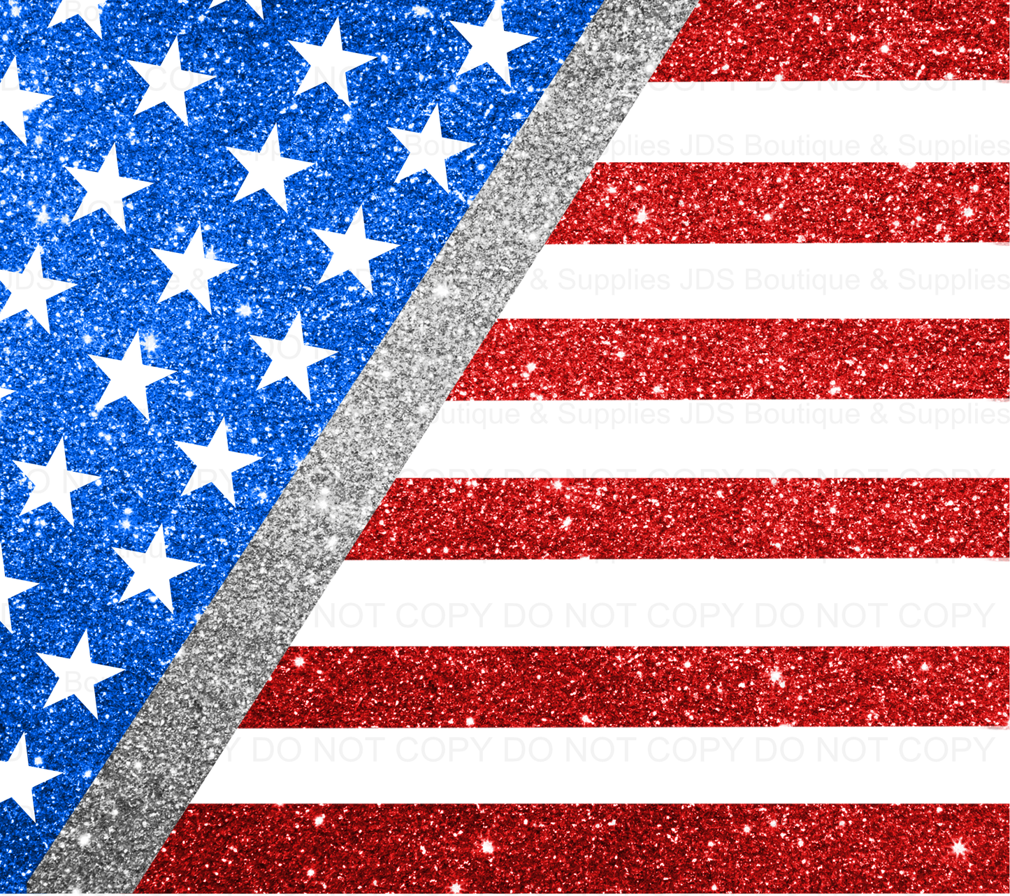 Glitter Flag Sublimation Tumbler Transfer