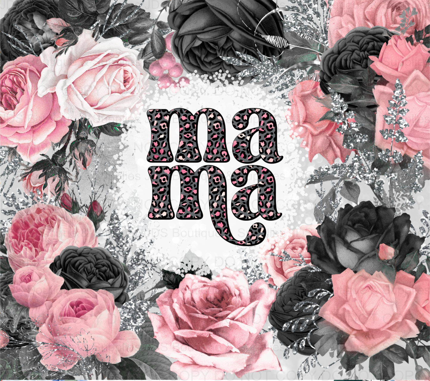 Gothic Pick Floral Mama Sublimation Tumbler Transfer