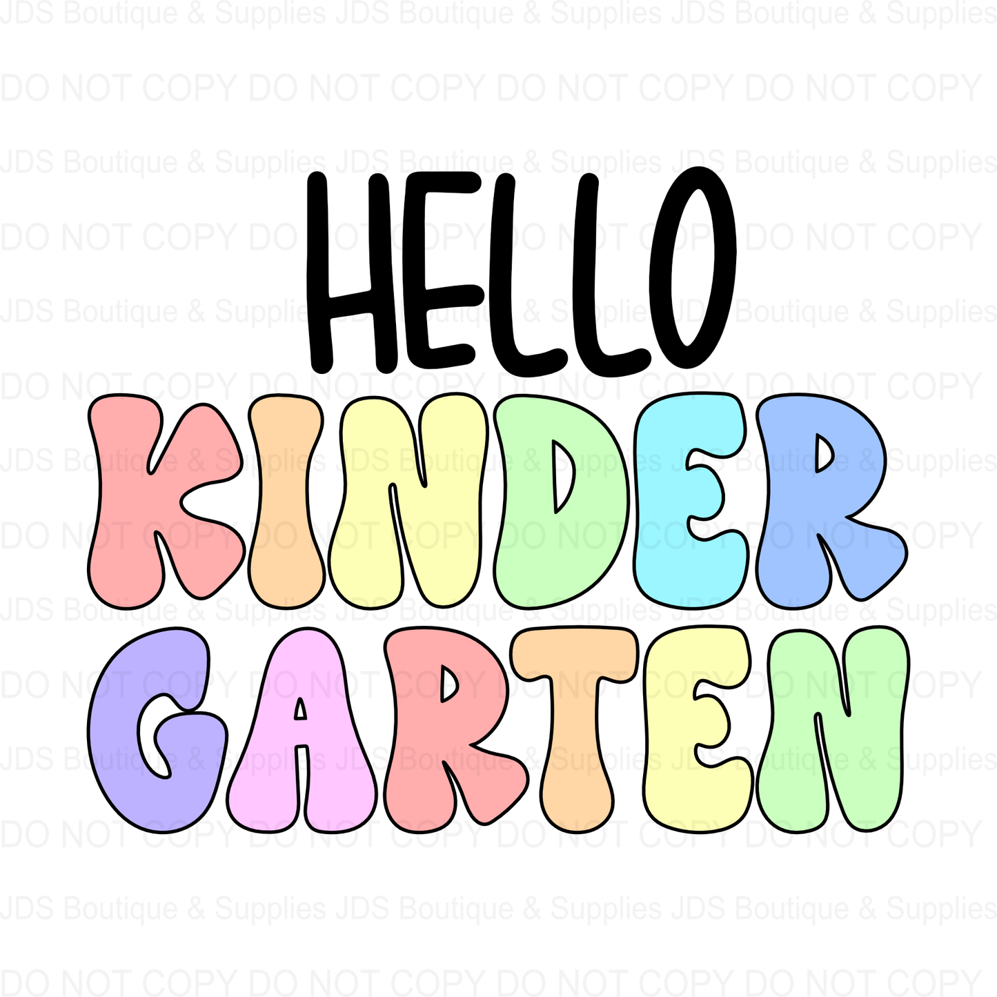 Pastel Rainbow Back to School Digital Design