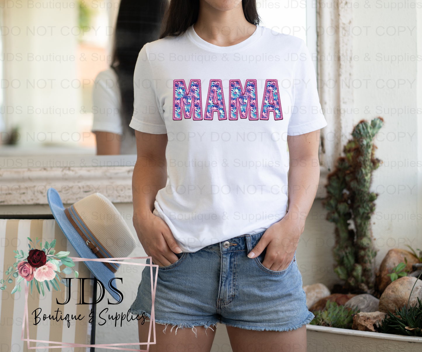 MAMA Faux Embroidery Digital Design