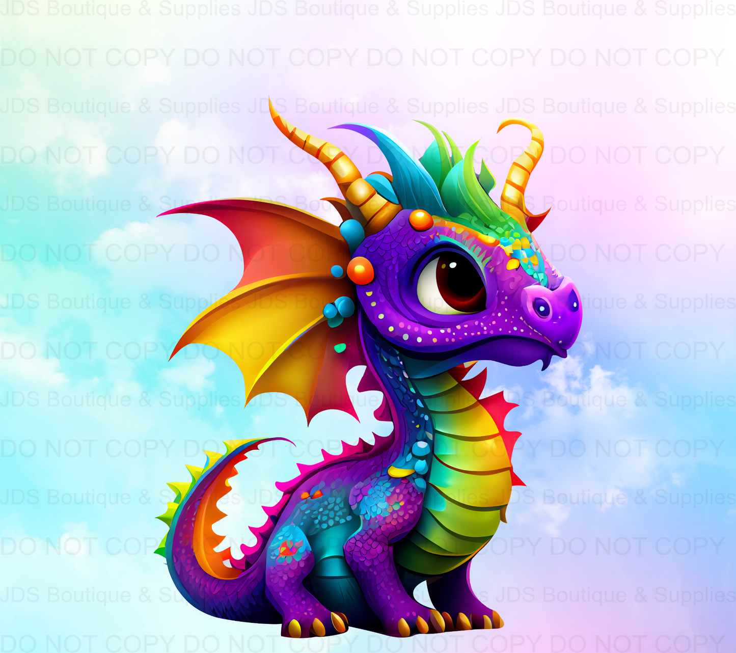 Rainbow Dragon Sublimation Tumbler Transfer