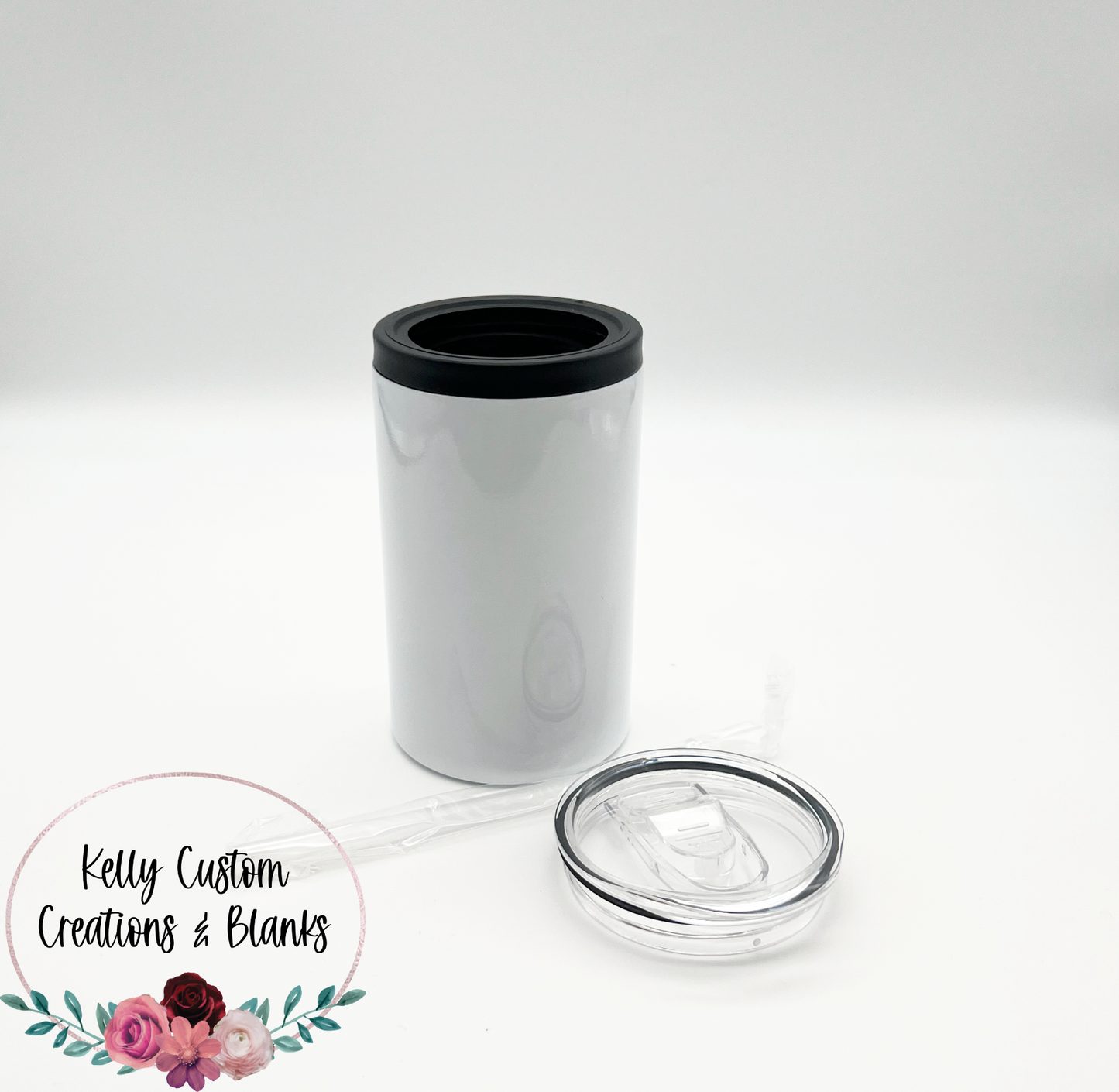 12oz Sublimation Wide Can Cooler with Dual Lid
