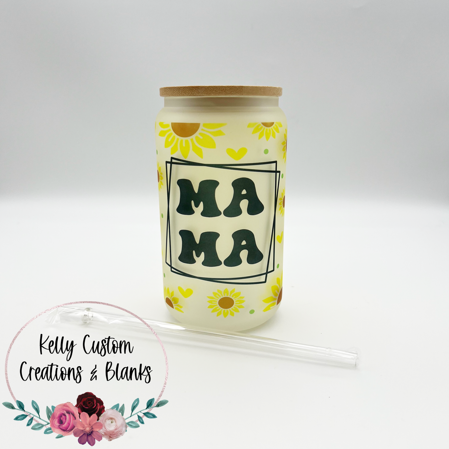Sublimation Frosted Glass Can Cups with Lid