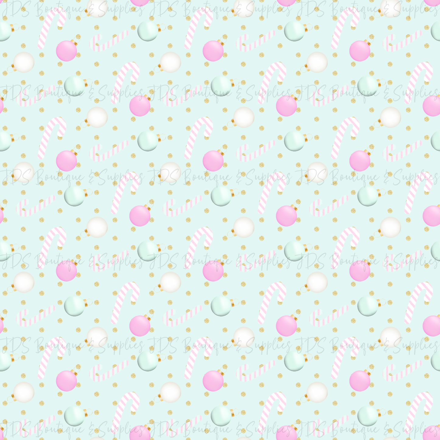 Pastel Christmas Ornament Printed Pattern Vinyl