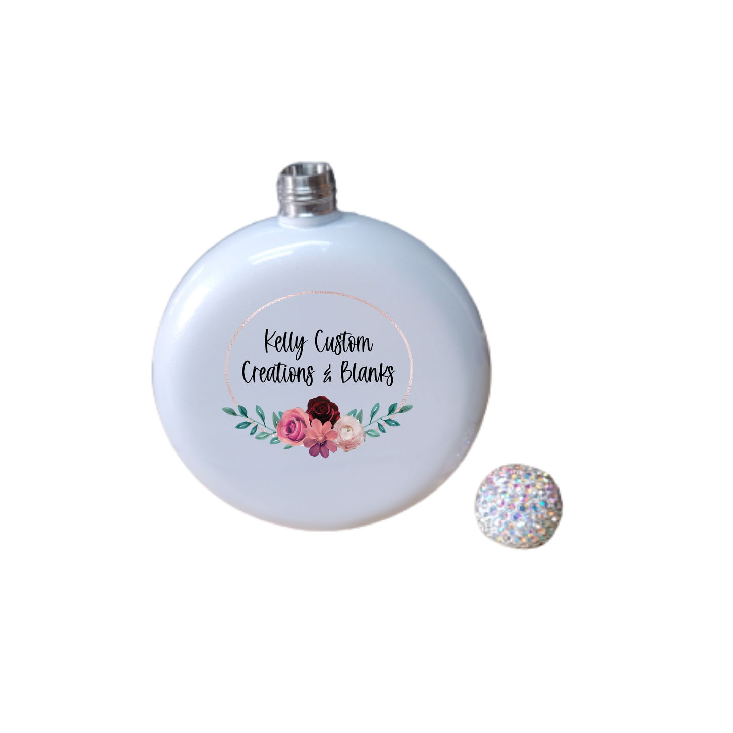 Rhinestone Top 5oz Flask