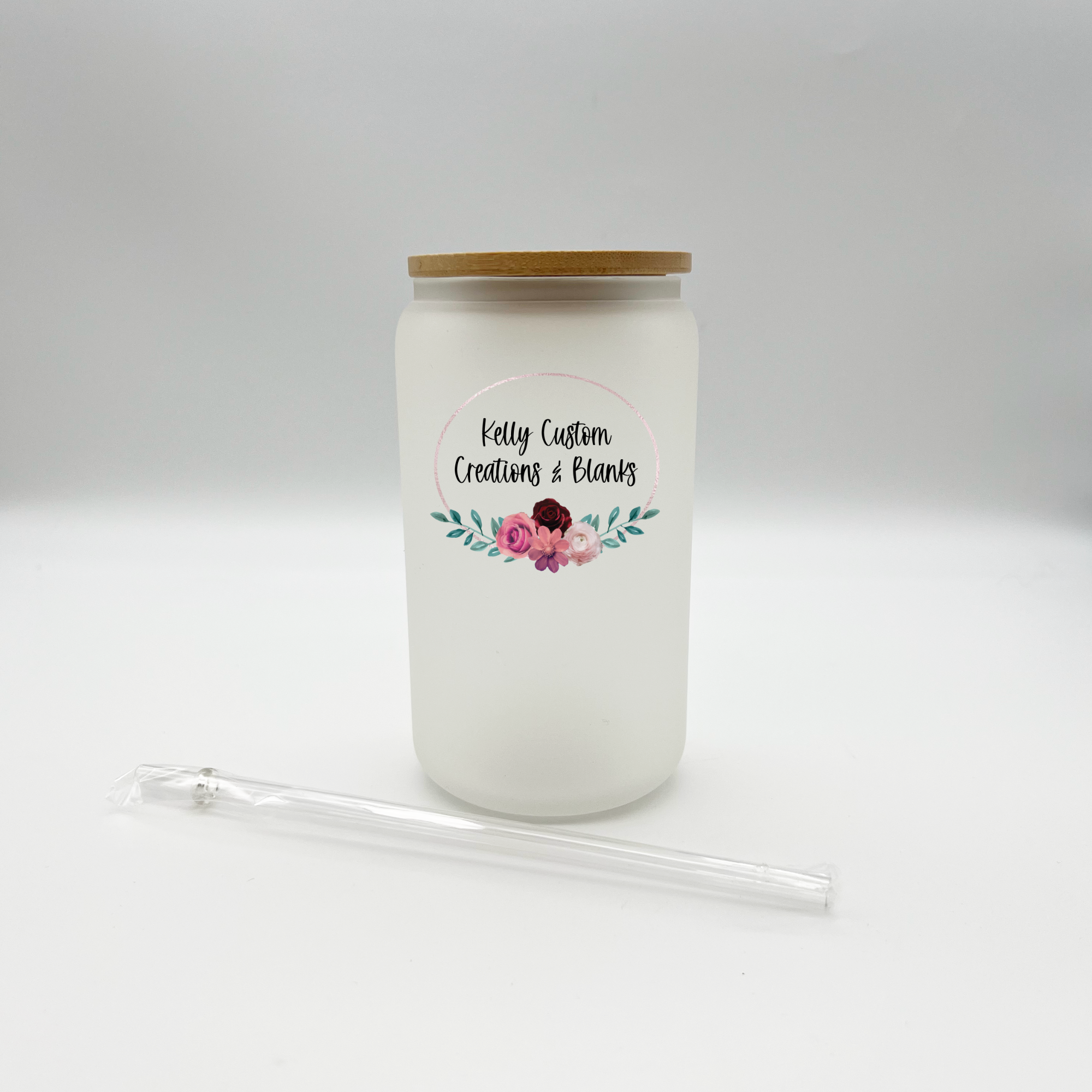 Sublimation Frosted Glass Can Cups with Lid