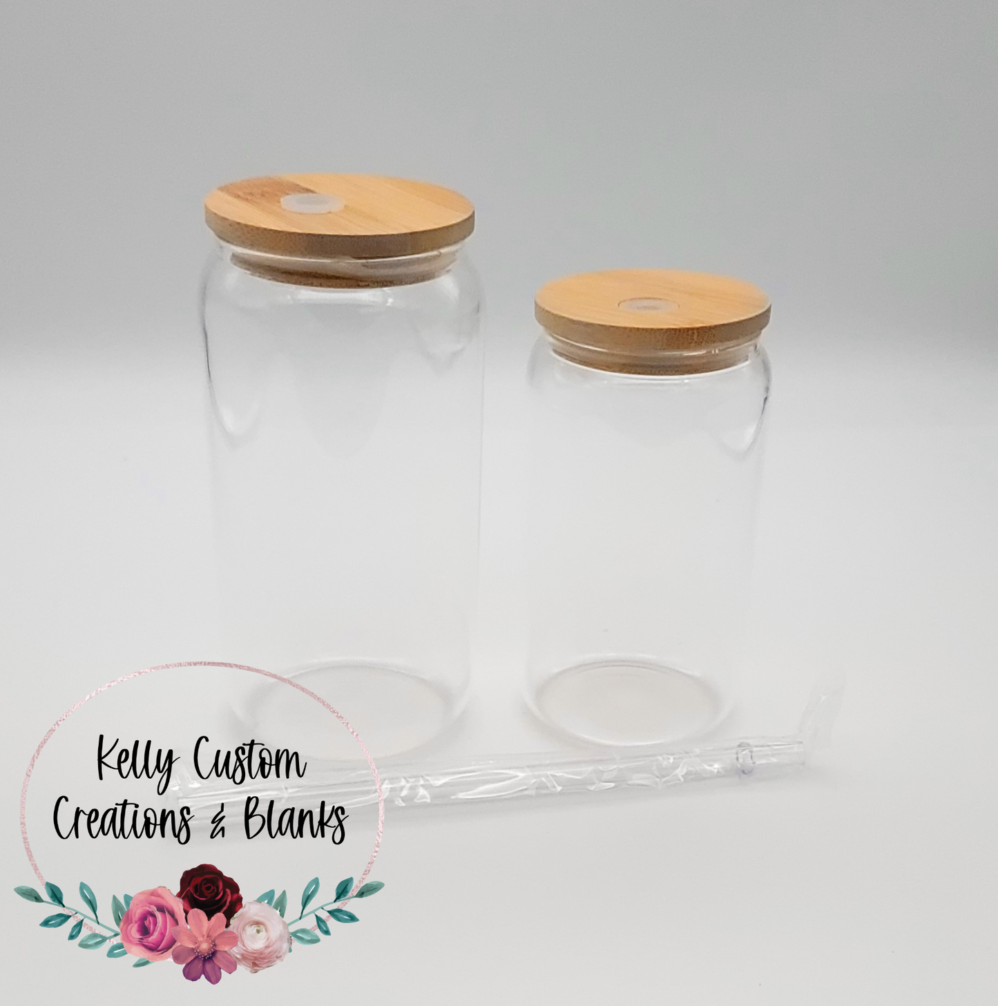 Sublimation Glass Can Cups with Lid