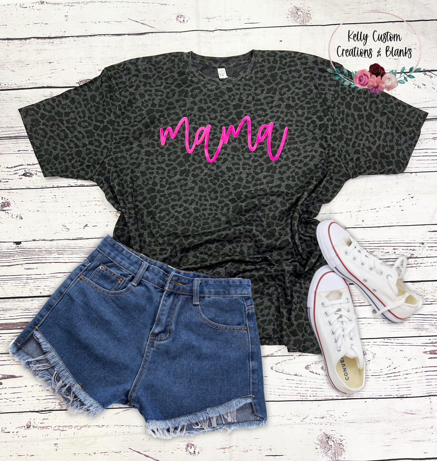 Mama Black Leopard Shirt | Mom Shirt | Mothers Day Gift | Gift For Her | Personalized Gift | Custom Shirt Active