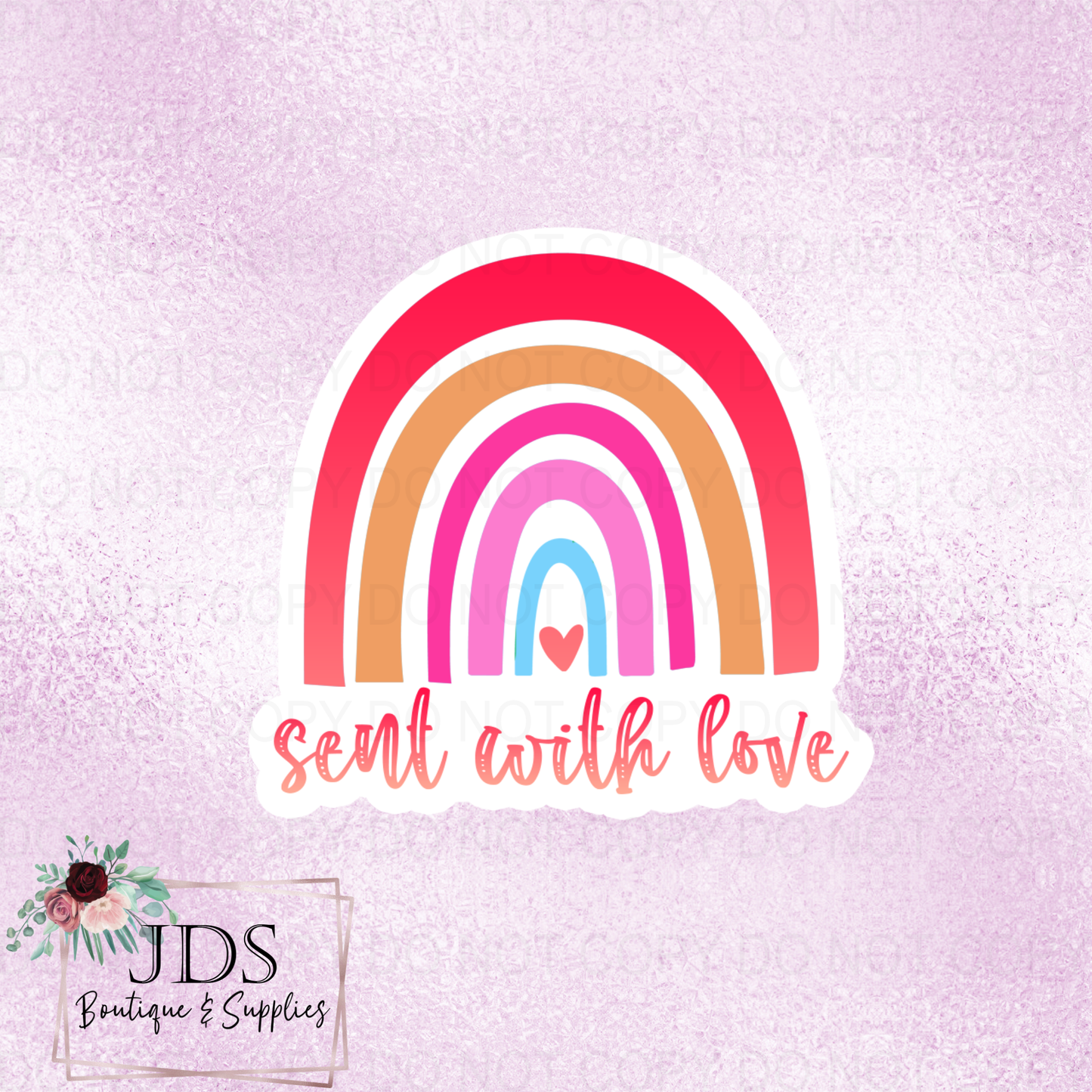 Sent With Love Valentines Day Packaging Sticker