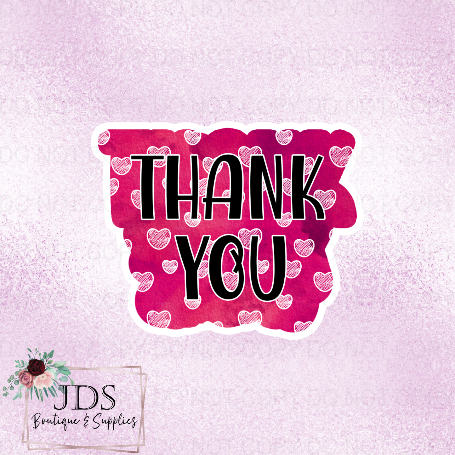 Thank You Valentines Day Packaging Sticker
