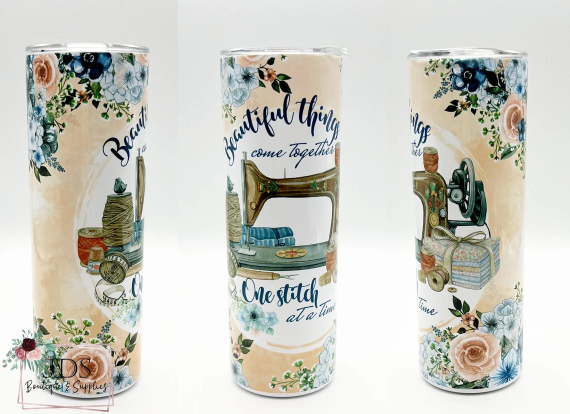 One Stitch at a Time Sewing Machine Stainless Steel Tumbler