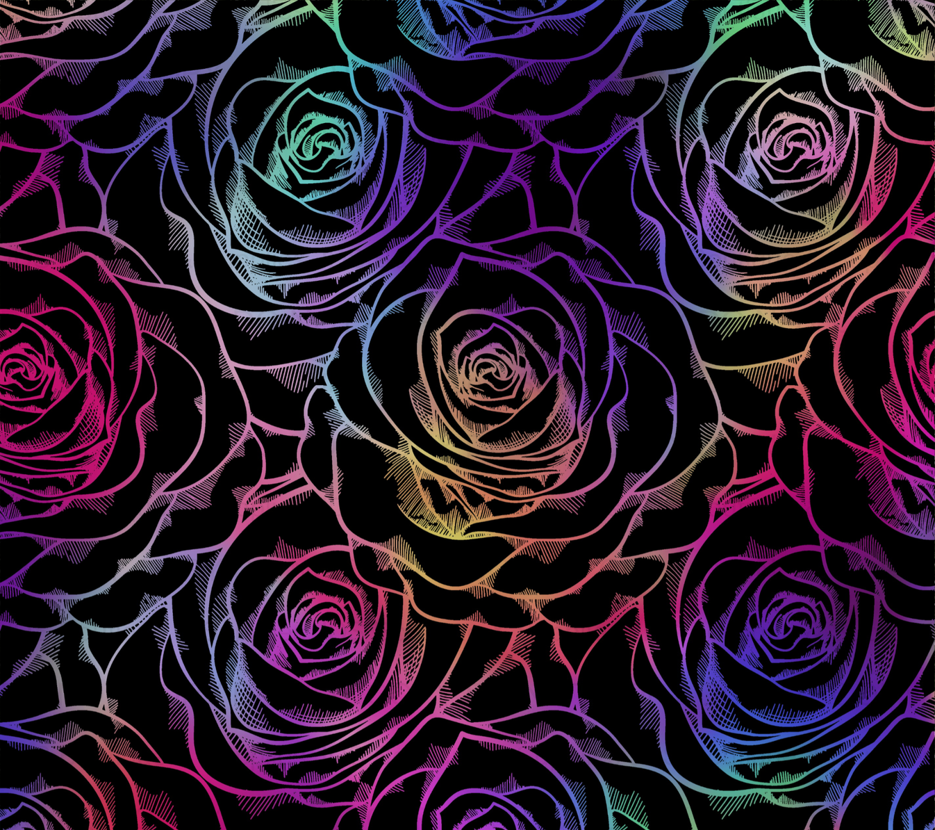 Dark Rainbow Roses Sublimation Tumbler Transfer JDS Boutique & Supplies