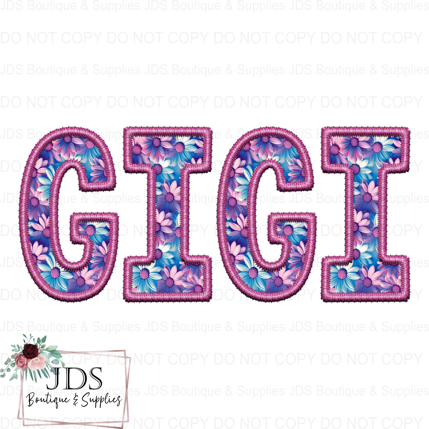 GIGI Faux Embroidery Digital Design