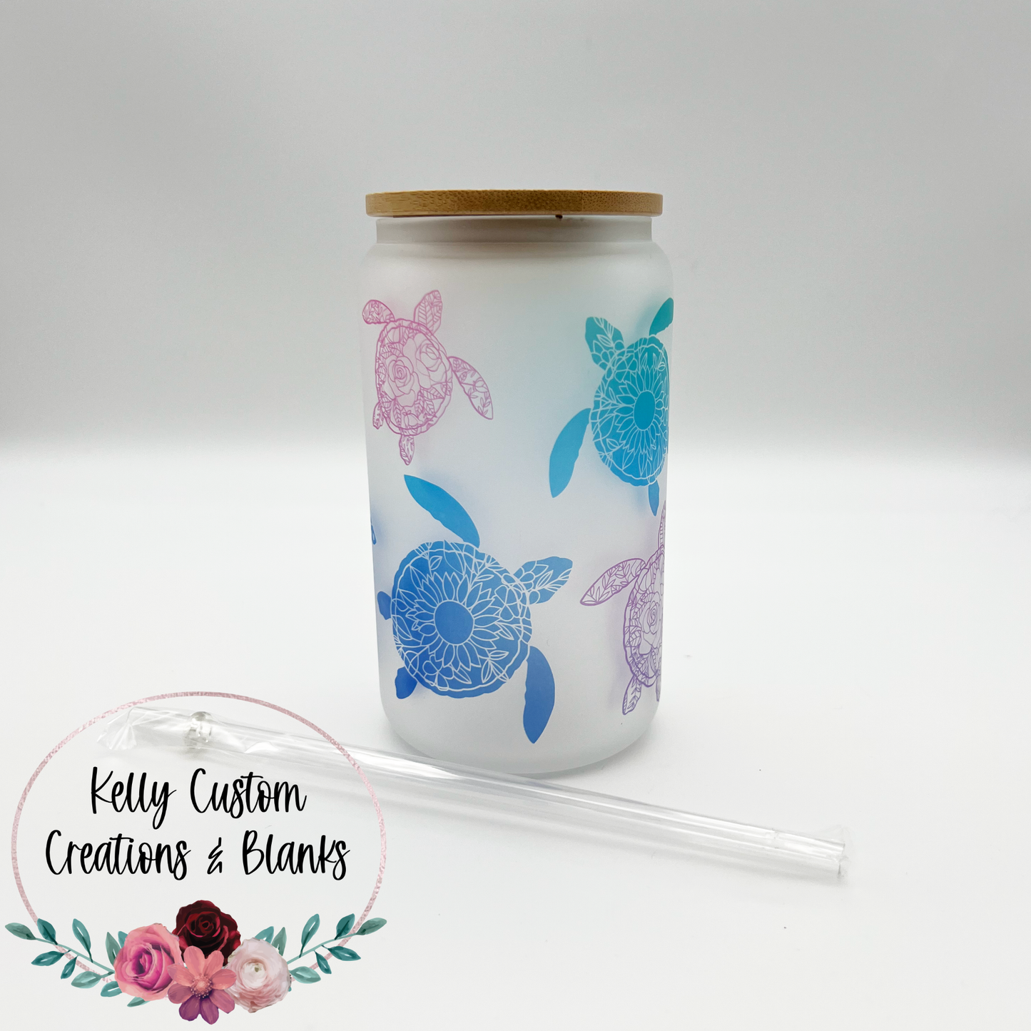 Sublimation Frosted Glass Can Cups with Lid