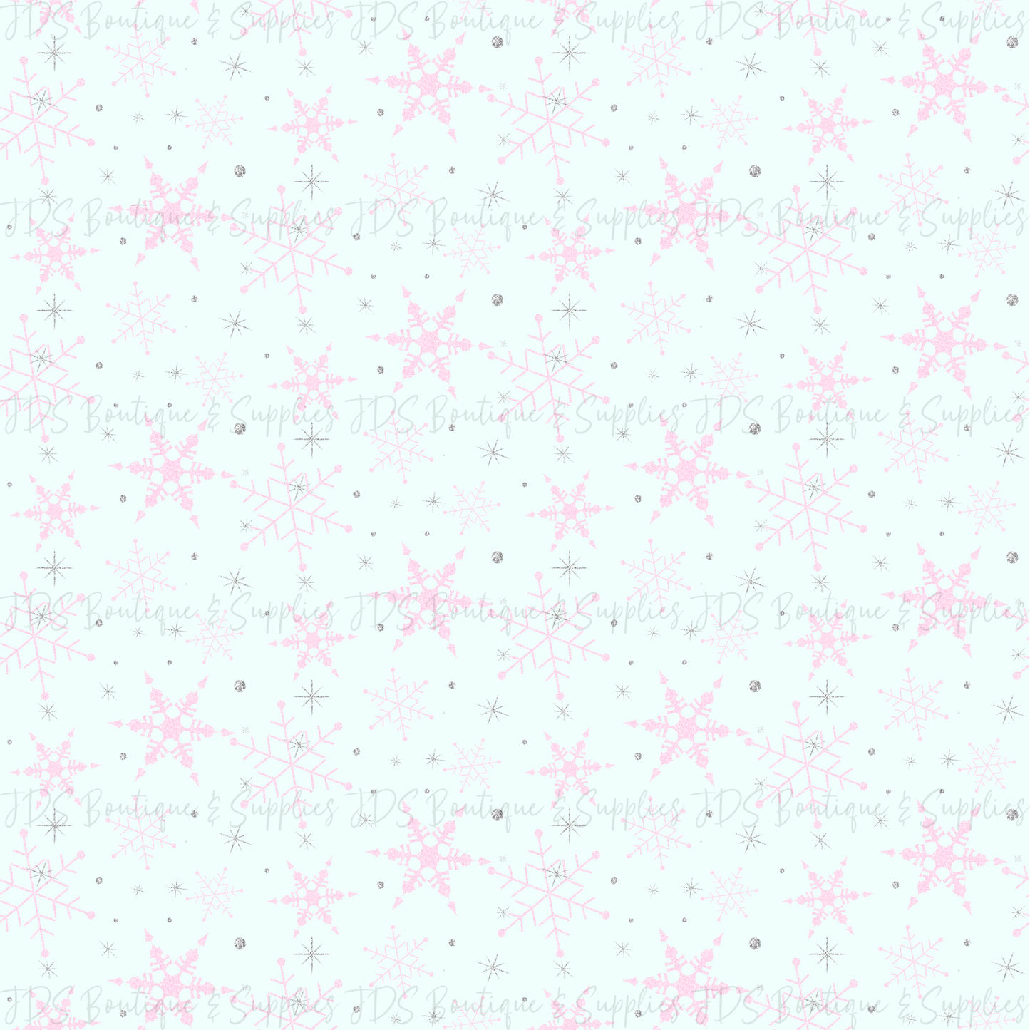 Pastel Pink Snowflake Ornament Printed Pattern Vinyl
