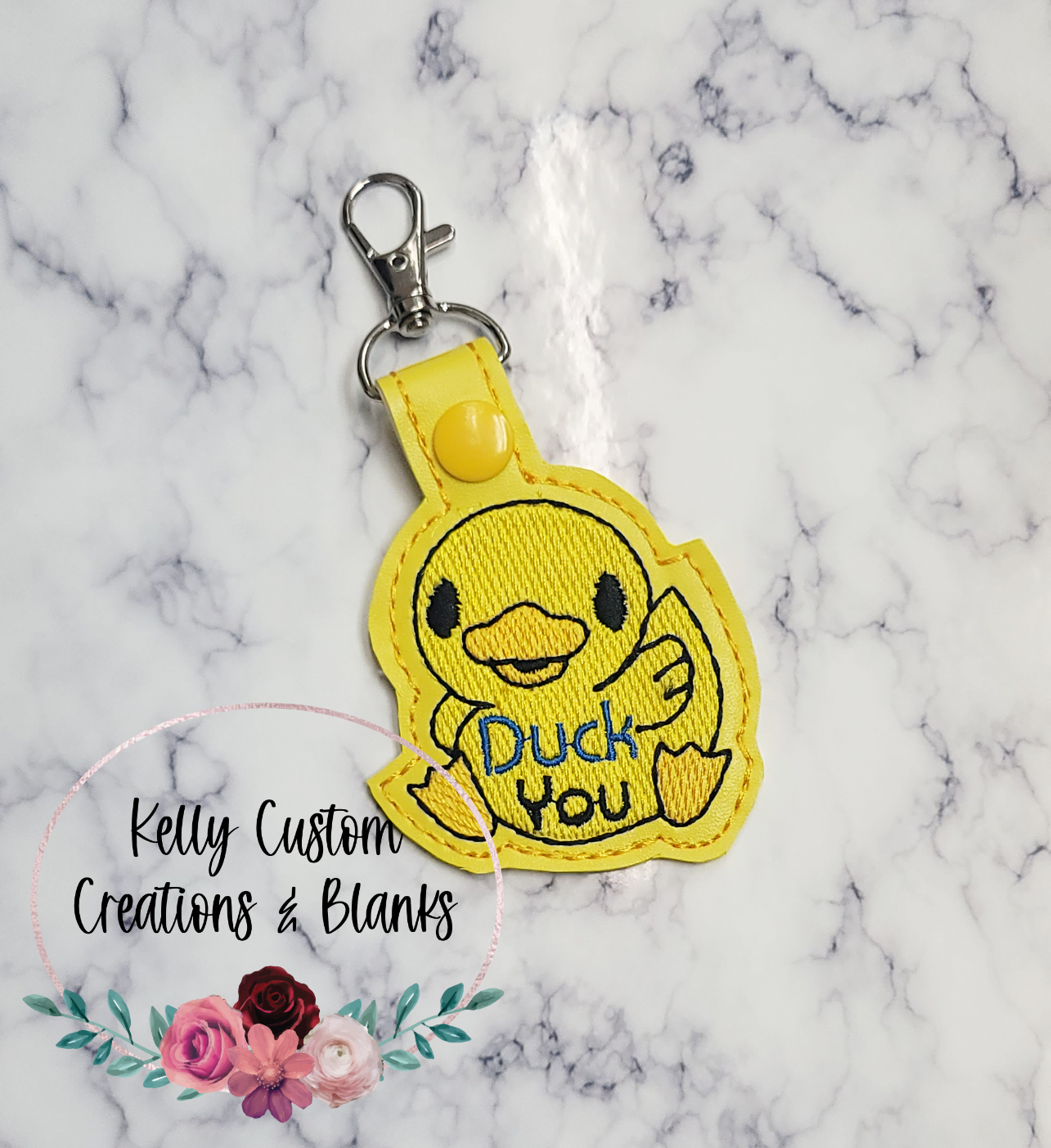 Duck You Keychain | Custom Keychain | Gift For Him | Gift For Her | Embroidered Keychain | Duck You | Funny Keychain