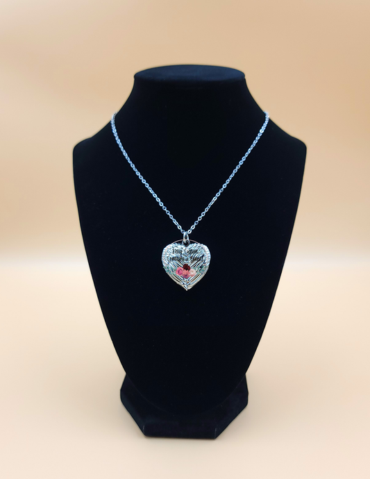 Sublimation Angel Wing Heart Locket Necklace