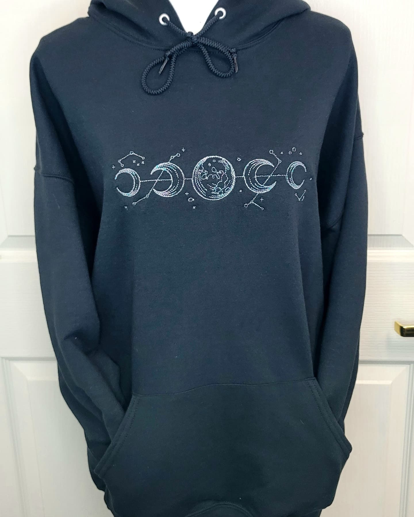 Embroidered Moon Phases Hoodie
