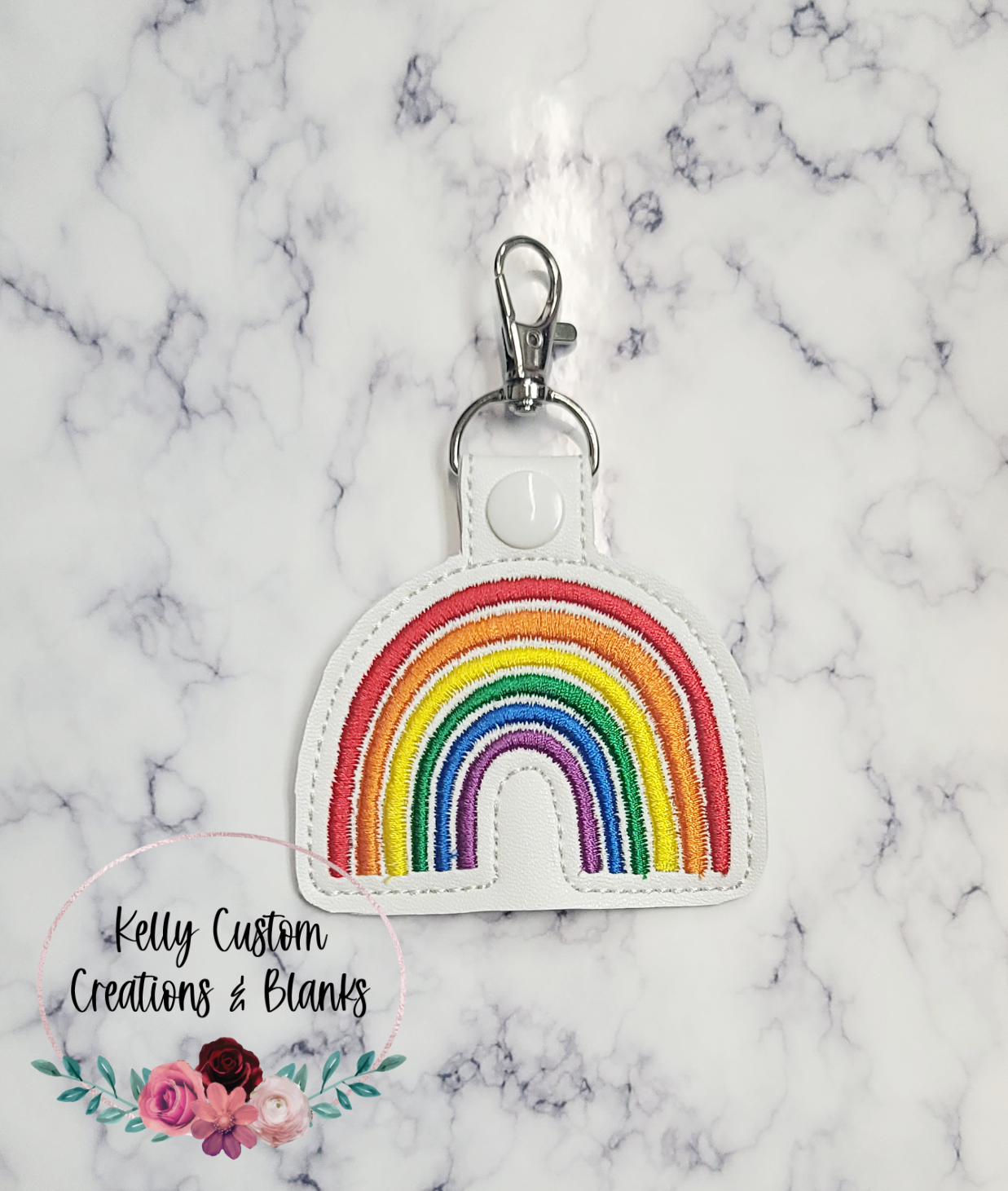 Rainbow Keychain | Custom Keychain | Gift For Him | Gift For Her | Embroidered Keychain | Rainbow