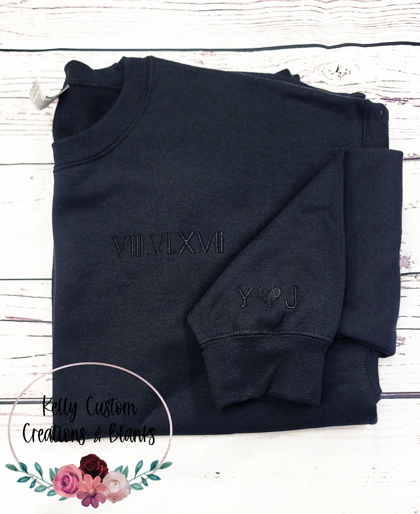 Black on Black Roman Numeral Sweater