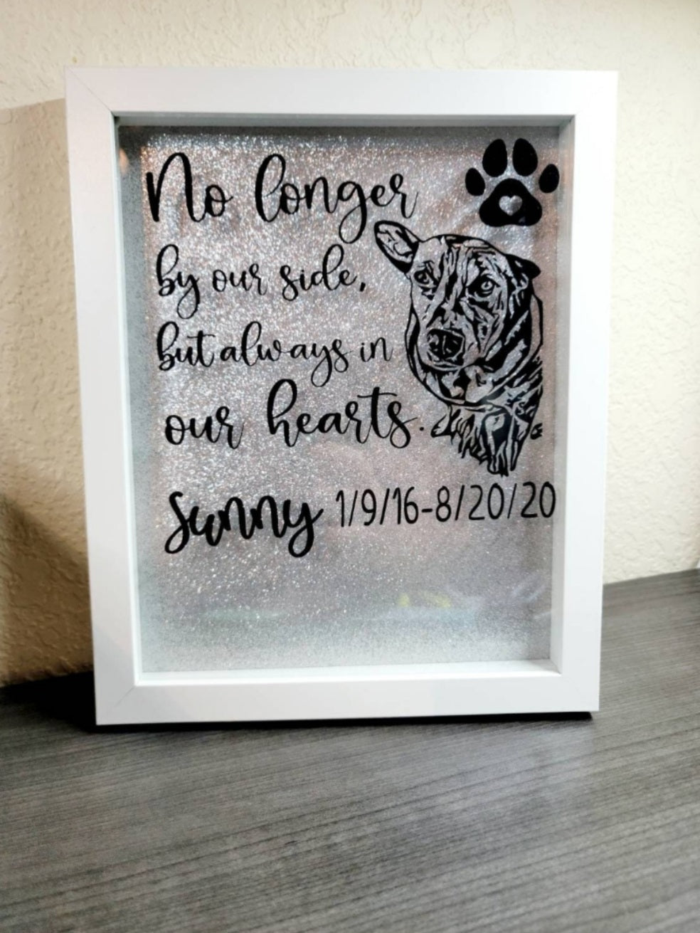 Dog memorial best sale shadow box