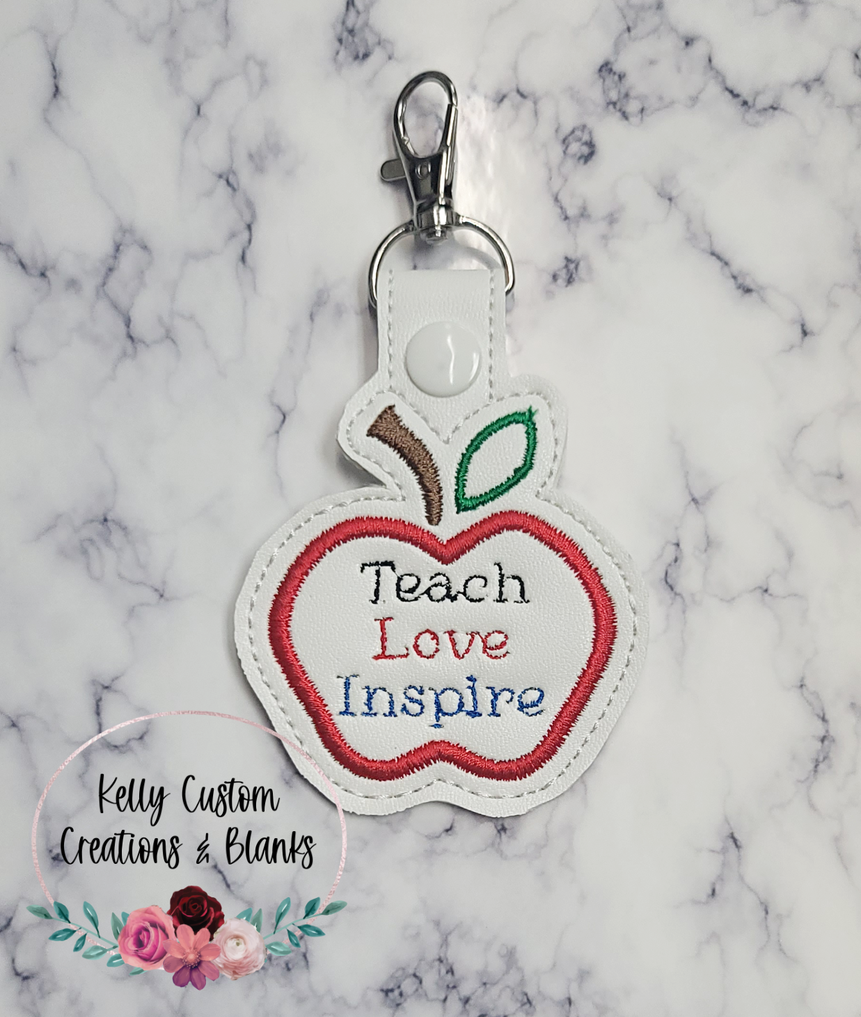 Teach Love Inspire Keychain | Custom Keychain | Gift For Him | Gift For Her | Embroidered Keychain | Teacher