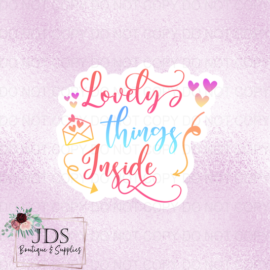 Lovely Things Inside Valentines Day Packaging Sticker